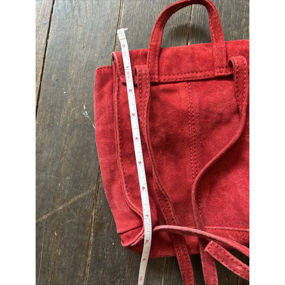 ASOS Red Suede Leather Small Backpack Preowned Women's Bag - Picture 6 of 9